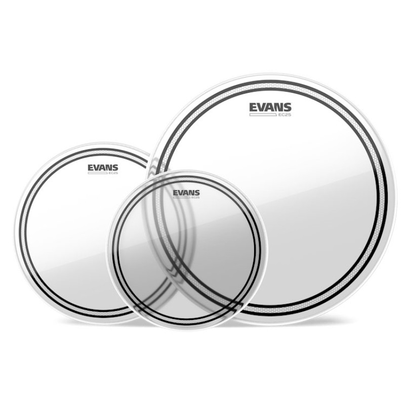 Evans EC2 Clear 3-piece Tom Batter Pack - (12",13",16")