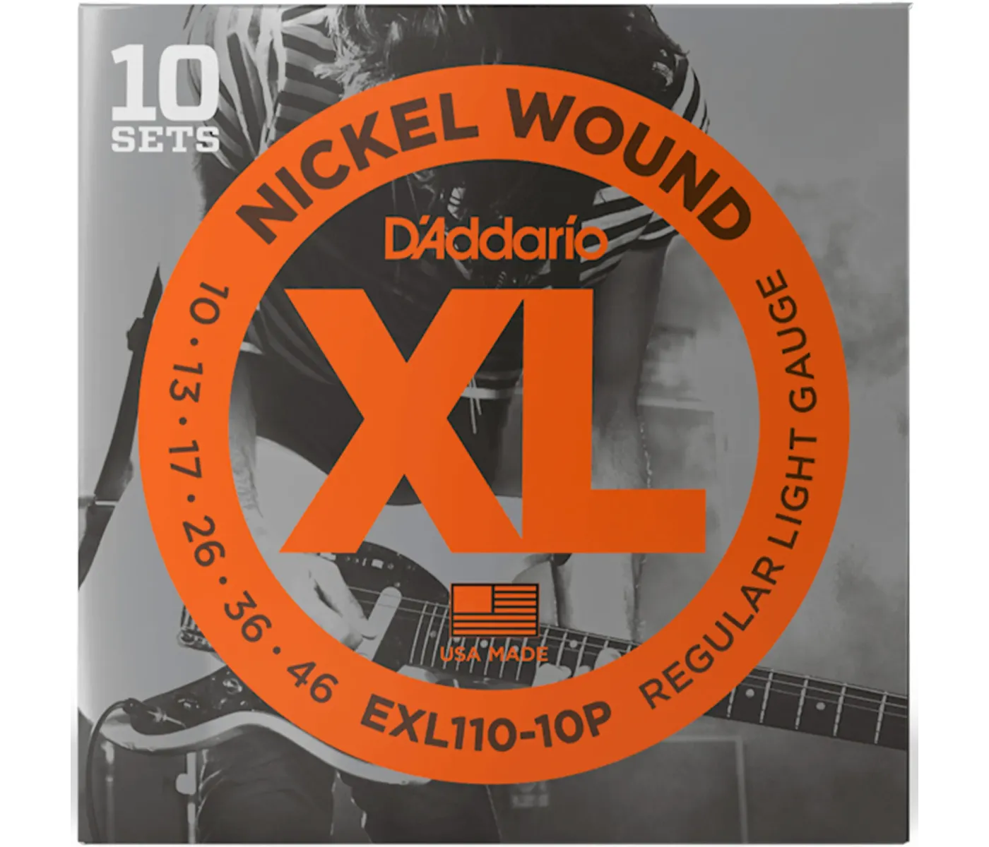 D'Addario EXL110-10P Nickel Wound Electric Guitar String Regular Light - 10-46 - 10 Packs