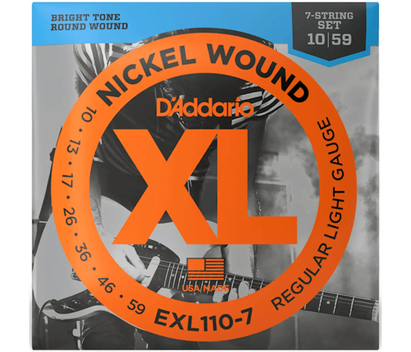 D'Addario EXL110-7 Nickel Wound Electric Guitar 7-String Regular Light - 10-59