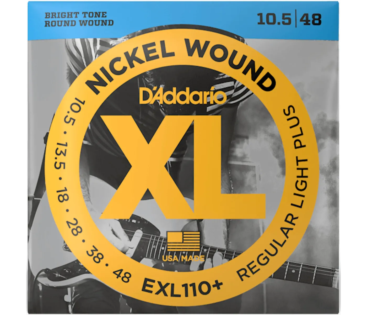 D'Addario EXL110+ Nickel Wound Electric Guitar String Regular Light Plus - 10.5-48