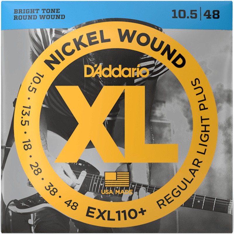 D'Addario EXL110+ Nickel Wound Electric Guitar String Regular Light Plus - 10.5-48