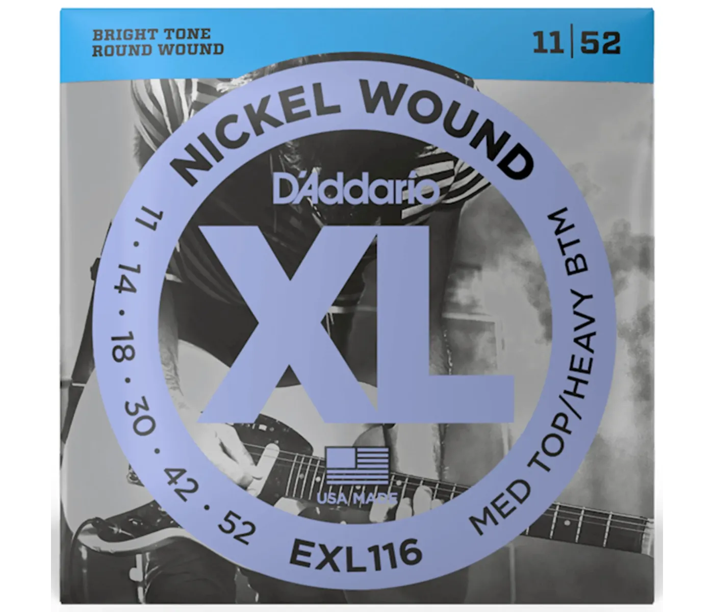 D'Addario EXL116 Nickel Wound Electric String Medium Top/Heavy Bottom - 11-52