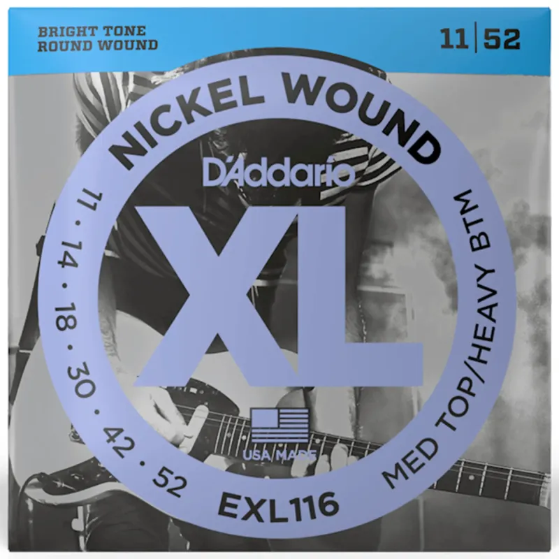 D'Addario EXL116 Nickel Wound Electric String Medium Top/Heavy Bottom - 11-52