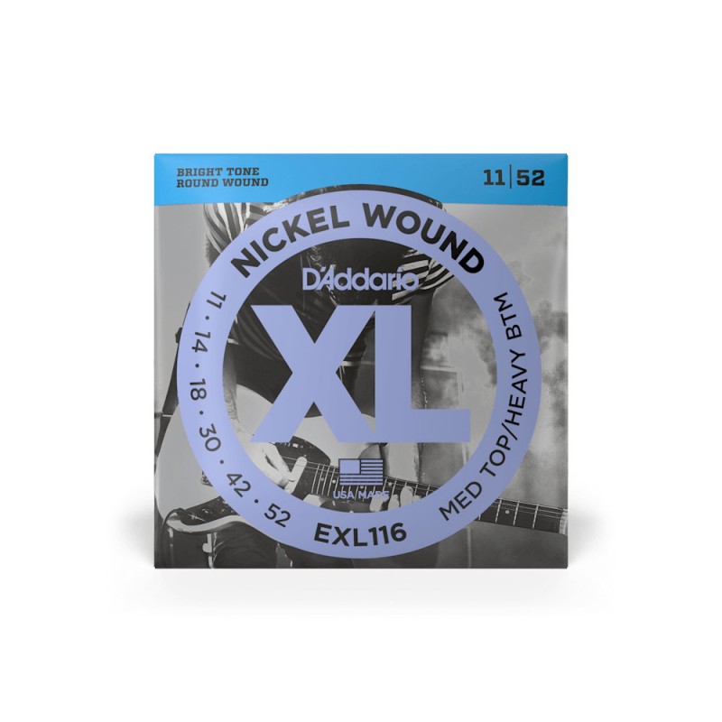 D'Addario EXL116 Nickel Wound Electric String Medium Top/Heavy Bottom - 11-52