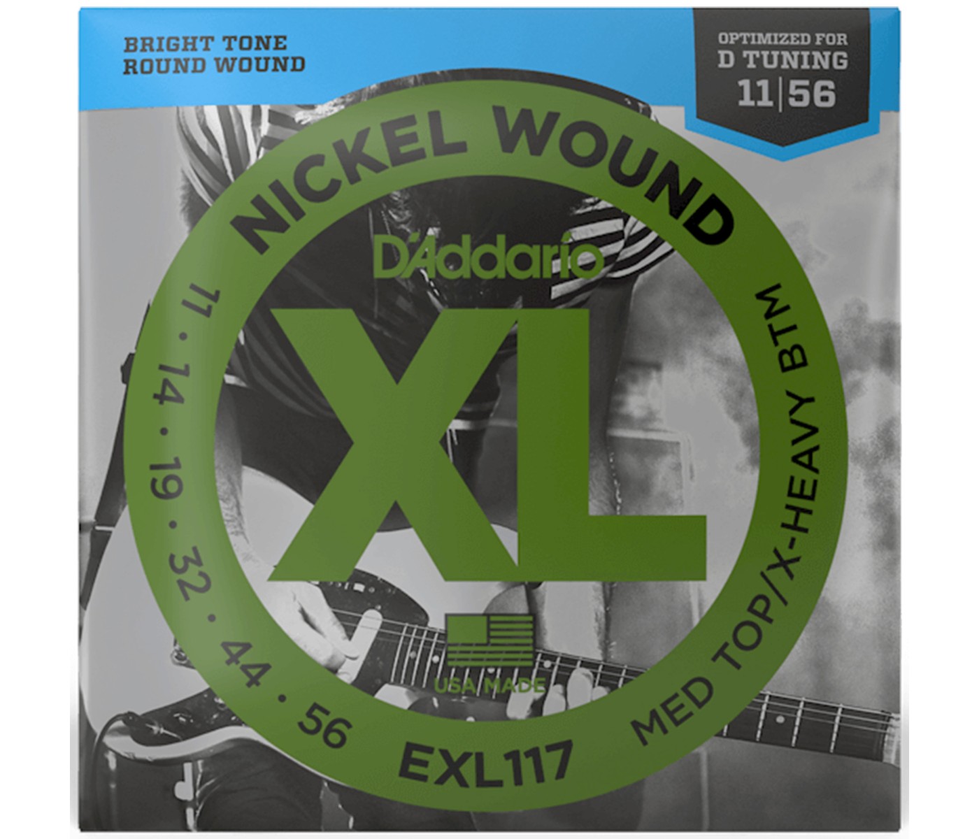 D'Addario EXL117 Nickel Wound Electric String Medium Top/Extra-Heavy Bottom - 11-56 D'Addario EXL117 Nickel Wound Electric String Medium Top/Extra-Heavy Bottom - 11-56