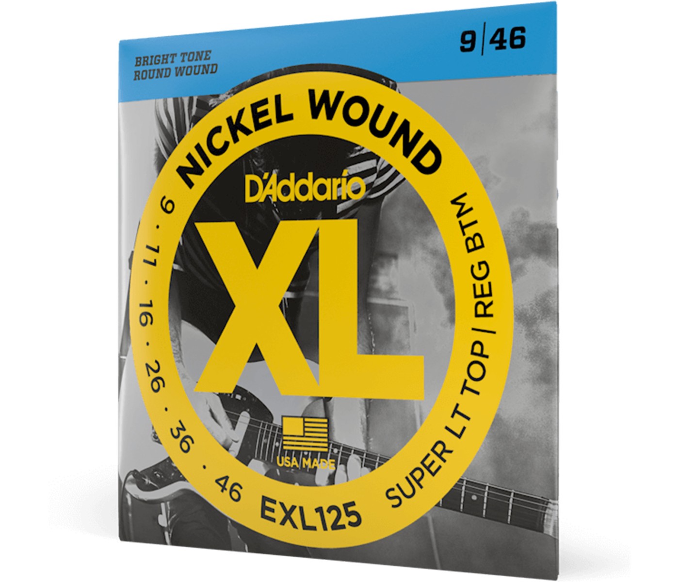 D'Addario EXL125 Nickel Wound Super Light Top/Regular Bottom Electric Guitar Strings - 09- 46