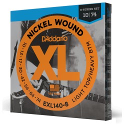 D'Addario EXL140-8 Nickel Wound Electric 8-String Light Top/Heavy Bottom - 10-74