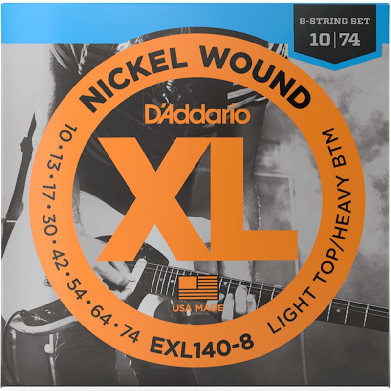 D'Addario EXL140-8 Nickel Wound Electric 8-String Light Top/Heavy Bottom - 10-74