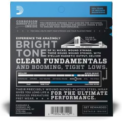 D'Addario EXL165-5 XL ProSteels Long Scale Bass 5-String Regular Light Top/Med Bottom - 45-135