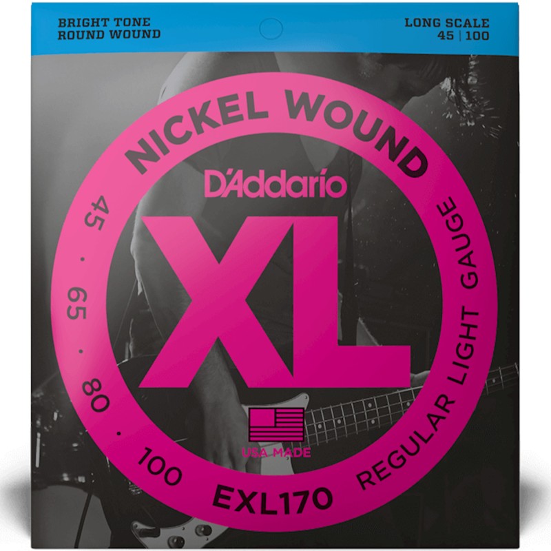 D'Addario EXL170 Nickel Wound Long Scale Bass 4-Strings Regular Light - 45-100