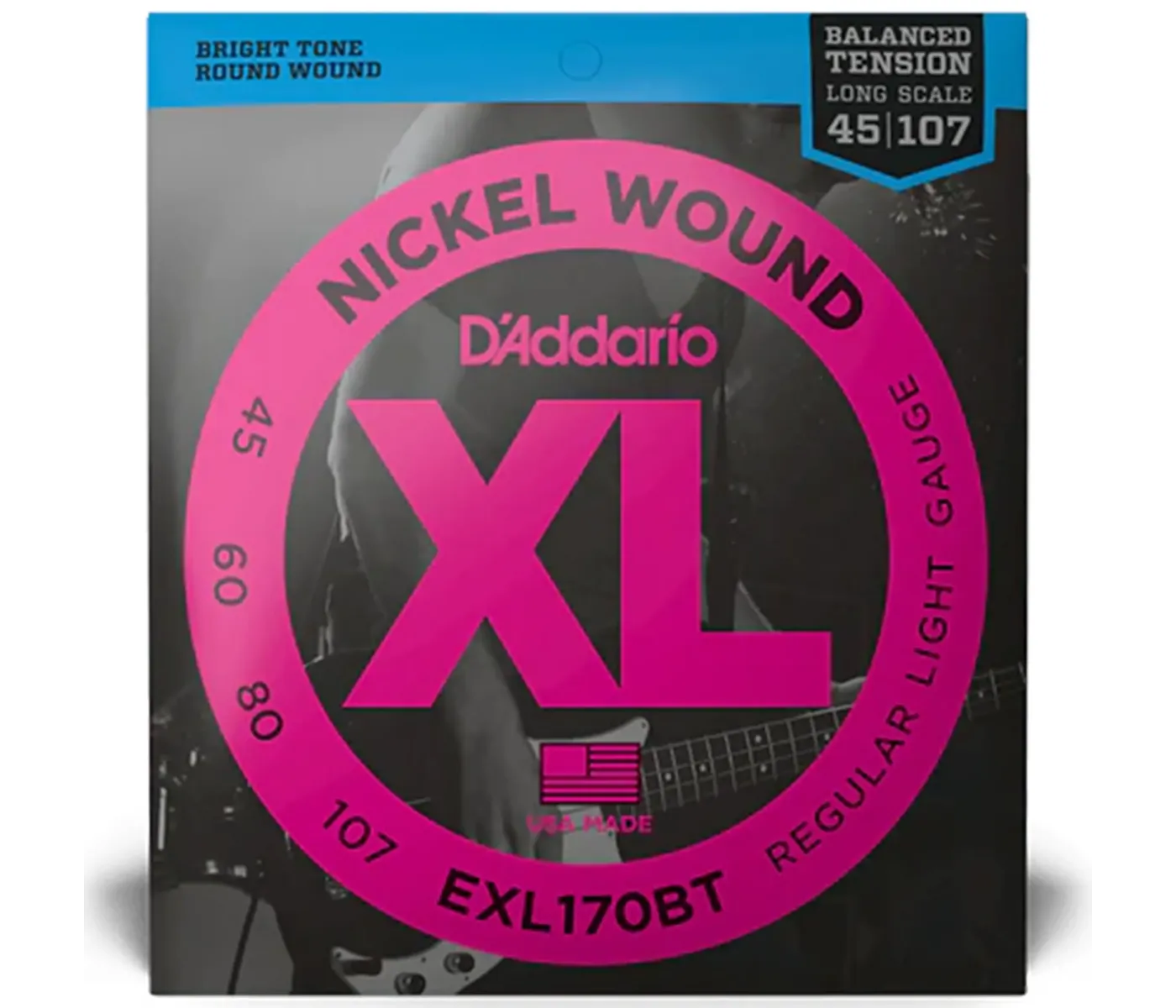 D'Addario EXL170BT Nickel Wound Electric Guitar String Regular Light - 45-107