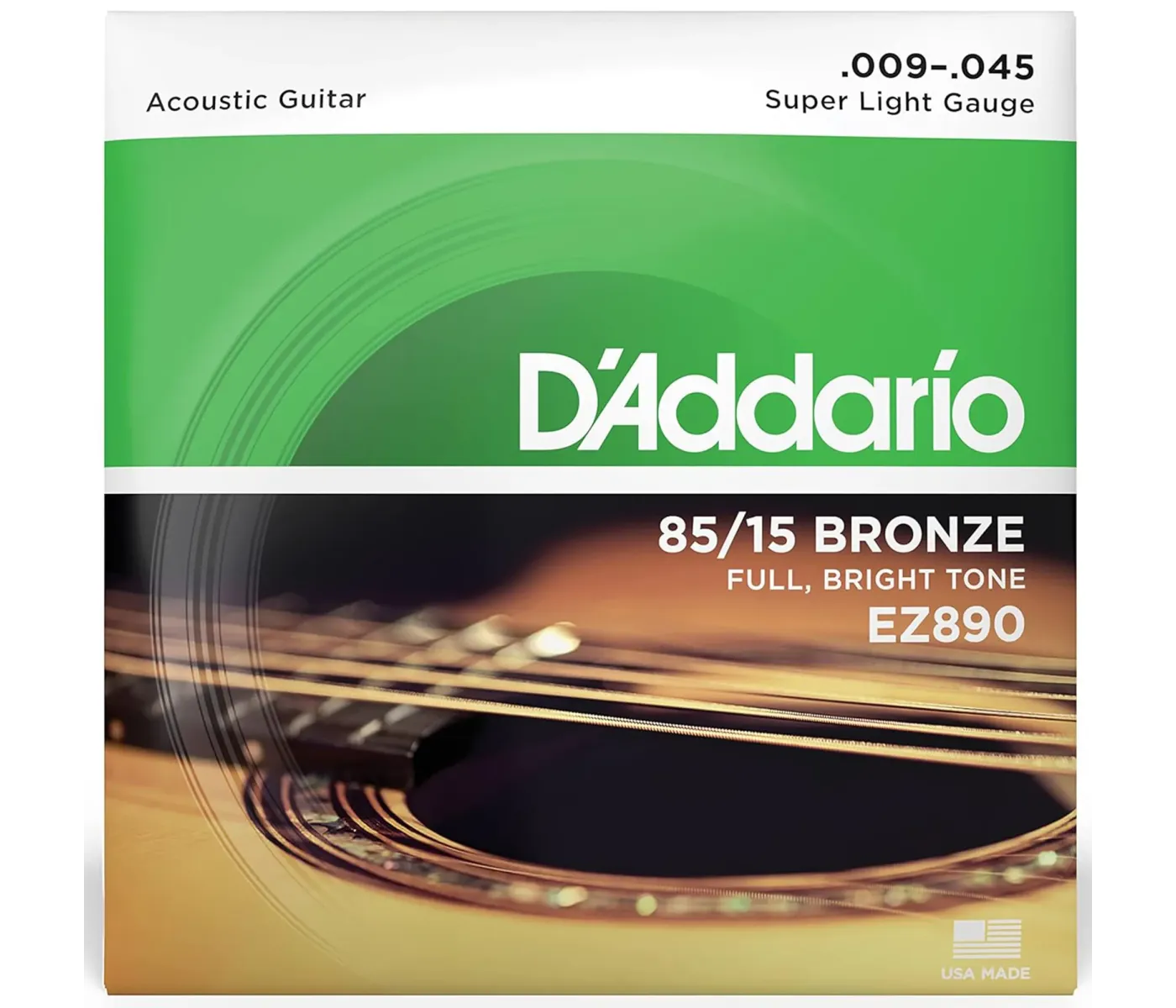 D'Addario Bronze Acoustic Guitar String Super Light  Guage - .009 - .045