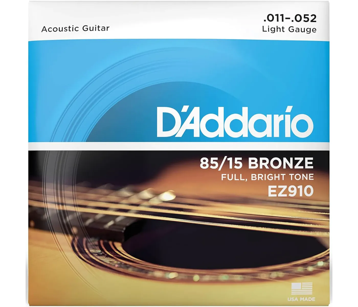D'Addario EZ910 85/15 Bronze Set Acoustic Guitar Strings Light - 11-52