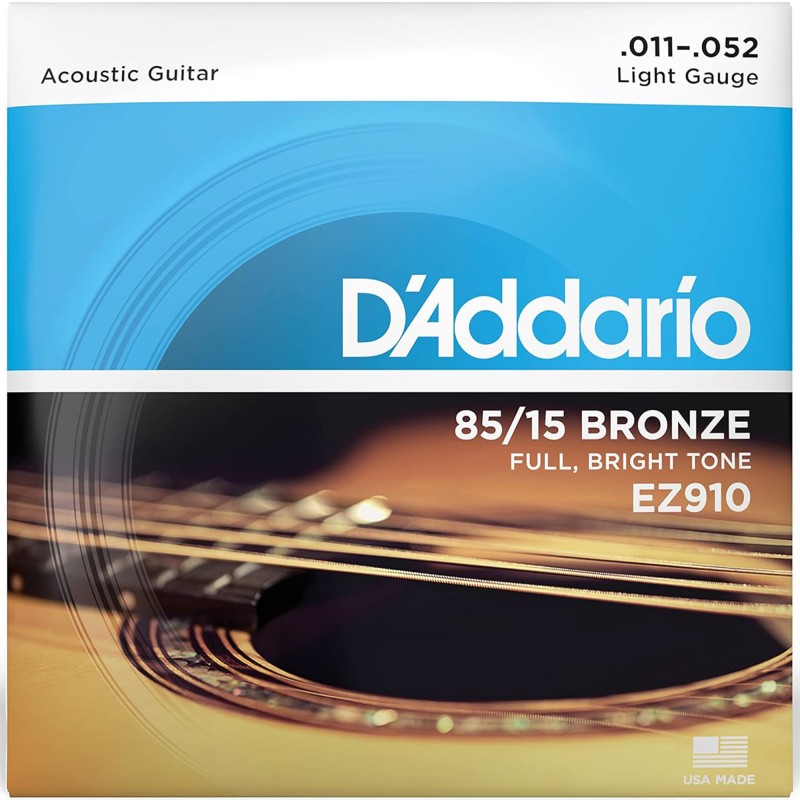 D'Addario EZ910 85/15 Bronze Set Acoustic Guitar Strings Light - 11-52