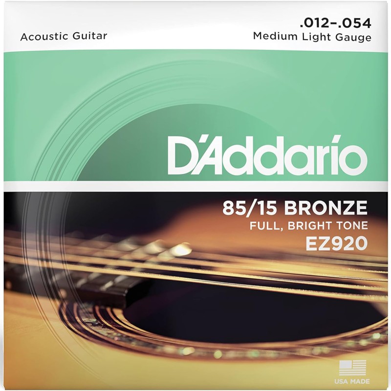 D'Addario EZ920 Phosphor Bronze Acoustic Guitar String Medium Light - 012 - 054