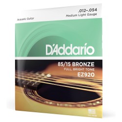 D'Addario EZ920 Phosphor Bronze Acoustic Guitar String Medium Light - 012 - 054