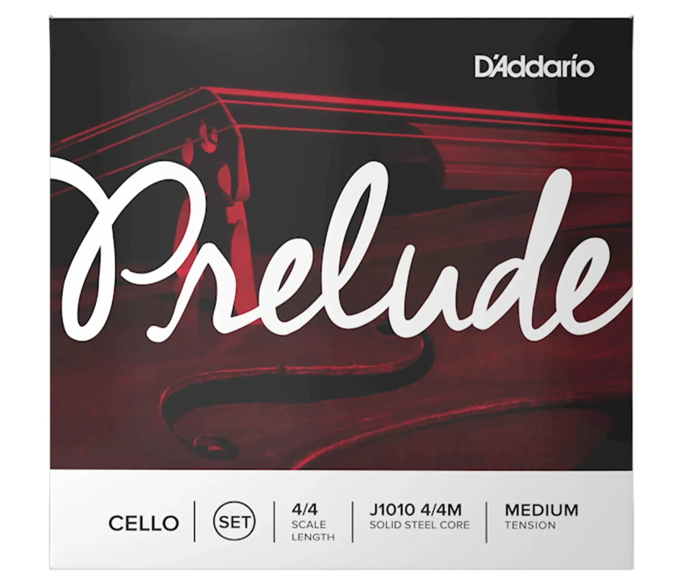 D'Addario J1010 4/4M Prelude Cello String Set - 4/4 Scale - Medium Tension