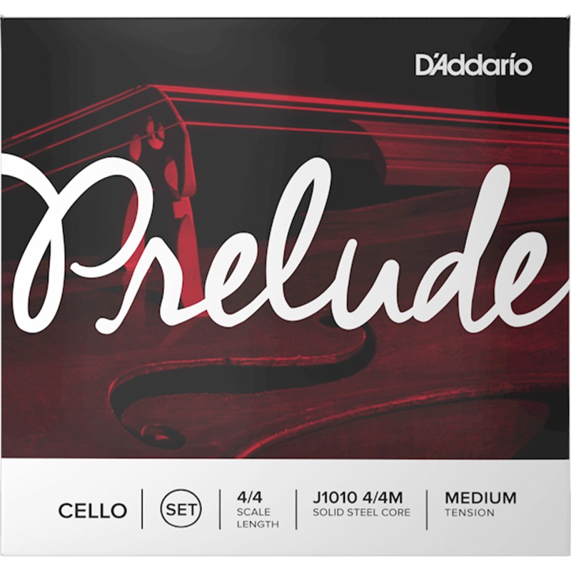 D'Addario J1010 4/4M Prelude Cello String Set - 4/4 Scale - Medium Tension