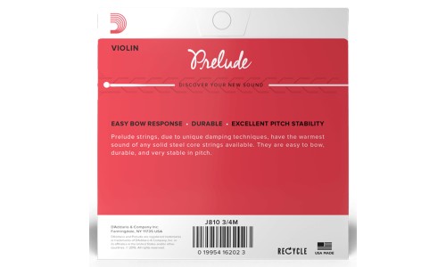 D'Addario J810 3/4M Prelude Violin String - 3/4 Scale - Medium Tension