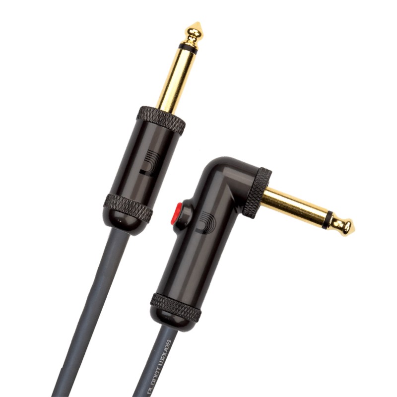 D'Addario PW-AGLRA-10 Guitar Cable Circuit Breaker With Latching Cut-Off Switch - Straight - 10 ft / 3 Meters