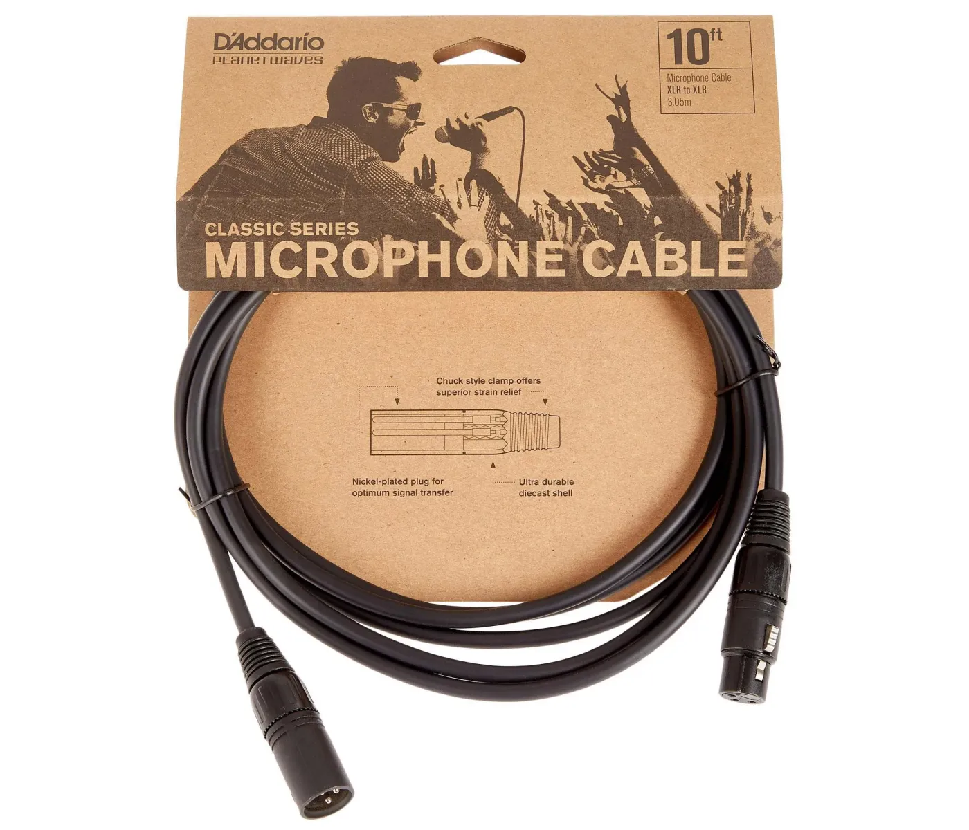 D'Addario PW-CMIC-10 Classic Series Microphone Cable - 10 ft / 3 Meters D'Addario PW-CMIC-10 Classic Series Microphone Cable - 10 ft / 3 Meters