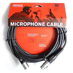 D'Addario PW-M-10 Custom Series Microphone Cable XLR Male - XLR Female - 10 ft / 3 Meters