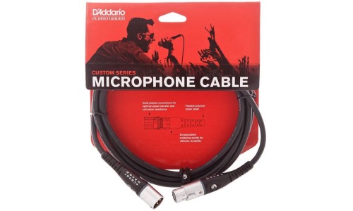 D'Addario PW-M-25 Custom Series Microphone Cable XLR Male - XLR Female - 25 ft / 7.6 Meters