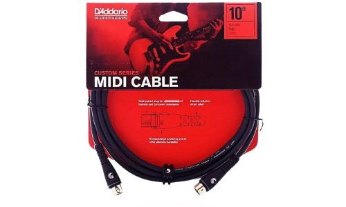 D'Addario PW-MD-10 Custom Series MIDI Cables - 10 ft / 3 Meters