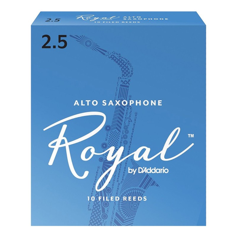 Rico by D'Addario Royal RJB1025 Alto Saxophone Reeds - Strength 2.5 - 10 Pieces