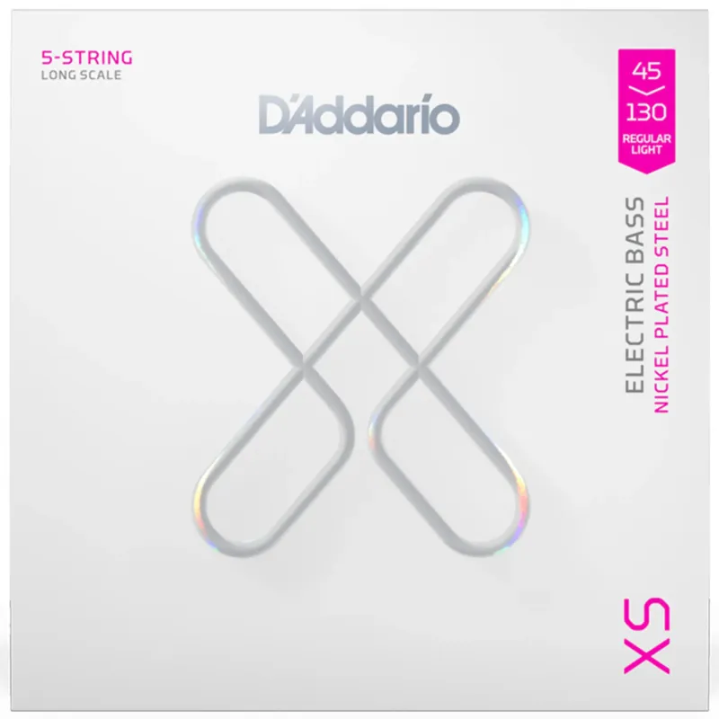 D'Addario XSB45130 XS Nickel Coated Electric Bass Guitar String Regular Light - .045-.130