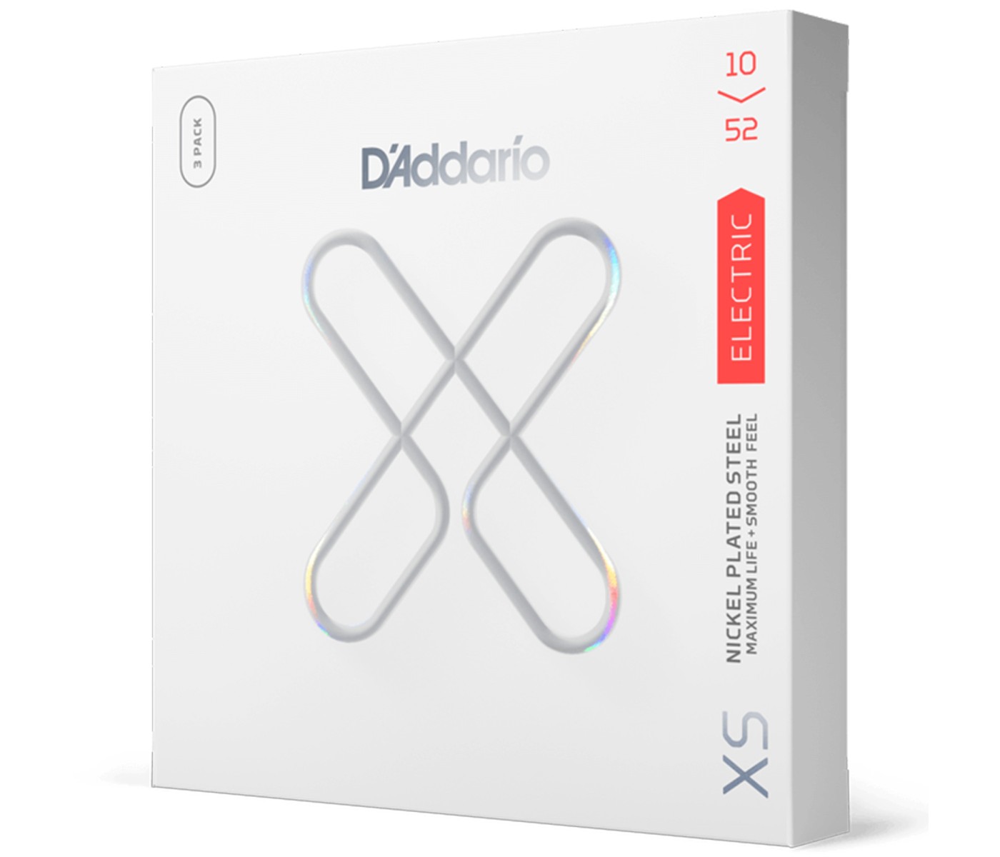 D'Addario XSE1052 XS Nickel Coated Electric Guitar String Light Top Heavy Bottom - 10-52 - 3 Pack