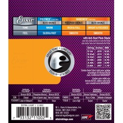 Elixir Strings 11002 80/20 Acoustic Guitar Strings Nanoweb Extra Light - .010-.047