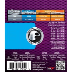 Elixir Strings 11050 80/20 Bronze Acoustic Guitar Strings Polyweb Light - .012-.053