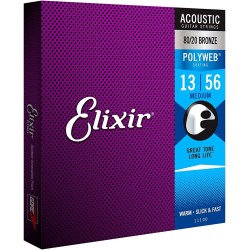 Elixir Strings 11100 80/20 Bronze Acoustic Guitar Strings Polyweb Medium - .013-.056