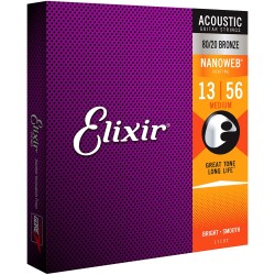 Elixir Strings 11102 80/20 Acoustic Guitar Strings Nanoweb Medium - .013-.056