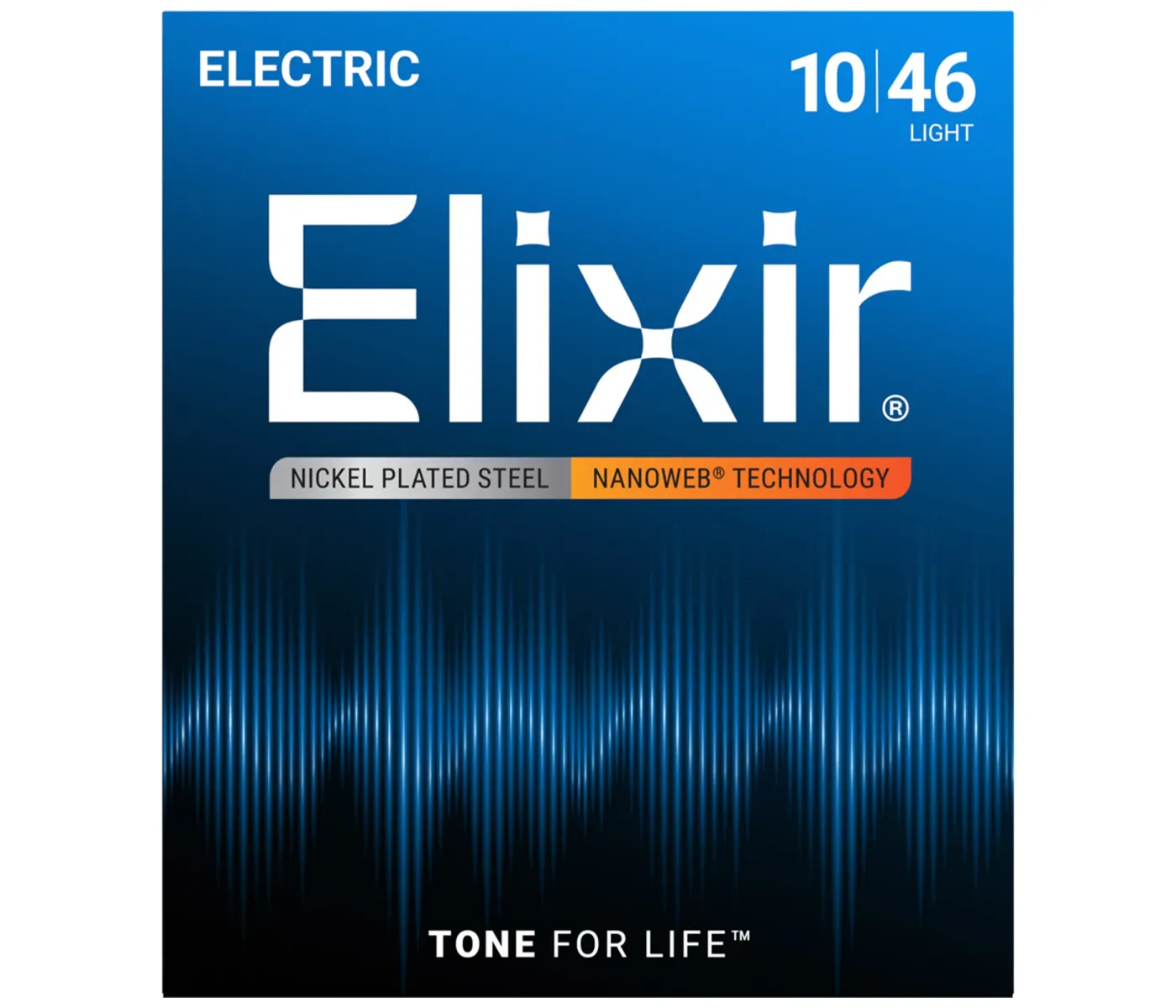 Elixir Strings 12052 Electric Guitar Strings Nanoweb Light - .010-.046