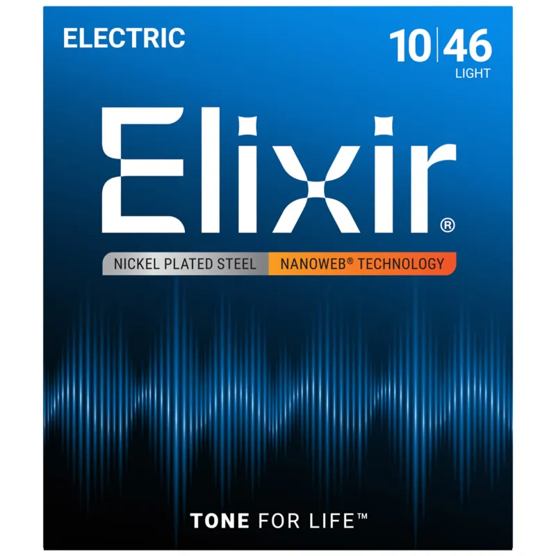 Elixir Strings 12052 Electric Guitar Strings Nanoweb Light - .010-.046