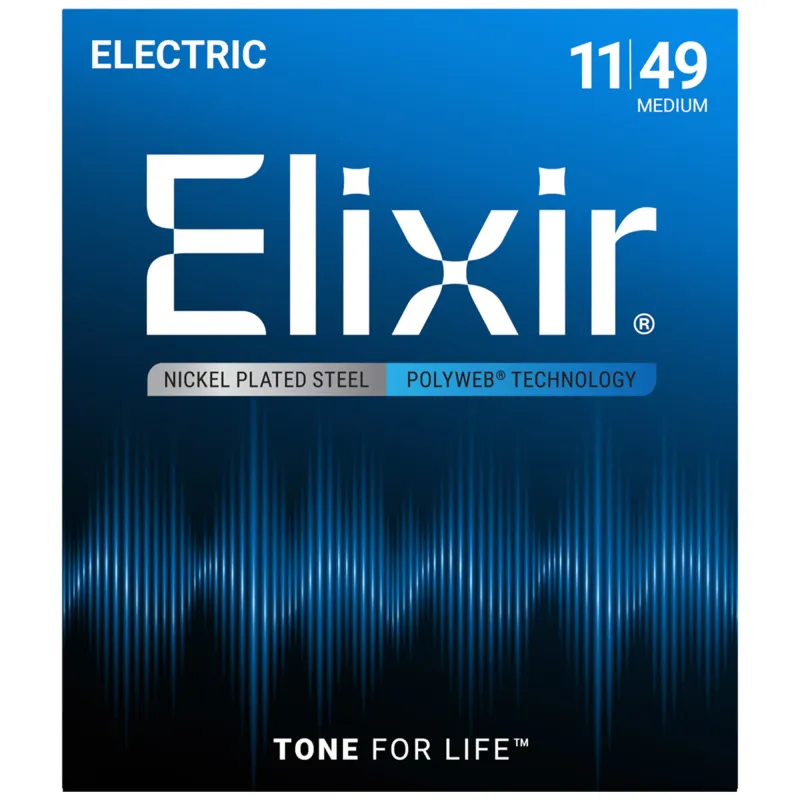 Elixir Strings 12100 Electric Guitar Strings Polyweb Medium - .011-.049