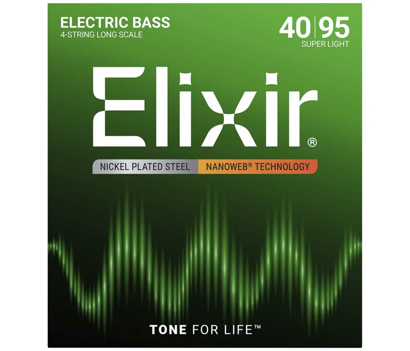 Elixir Strings 14002 Electric Bass Guitar Long Scale 4-String Nanoweb Super Light - .040-.095 Elixir Strings 14002 Electric Bass Guitar Long Scale 4-String Nanoweb Super Light - .040-.095