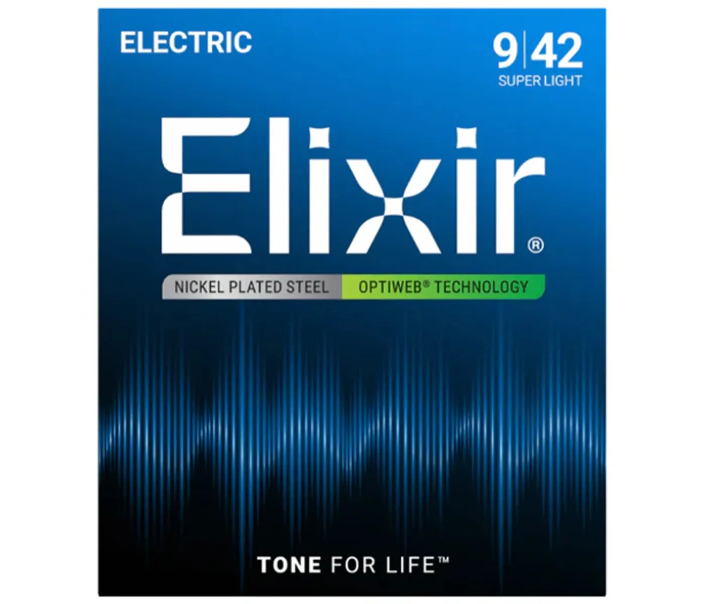 Elixir Strings 19002 Electric Guitar Strings Optiweb Super Light - .009-.042