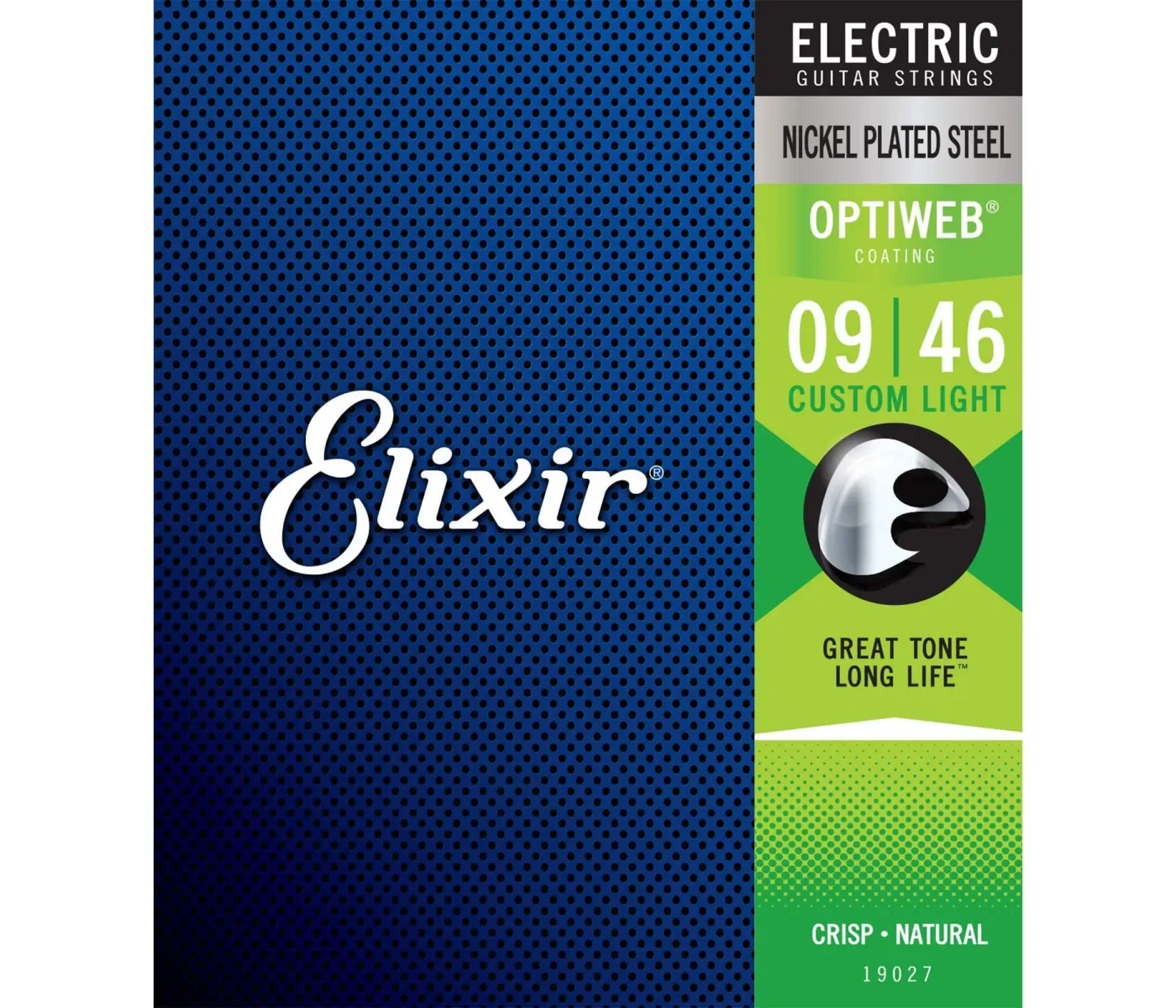 Elixir Strings 19027 Electric Guitar Strings Optiweb Custom Light - .009-.046