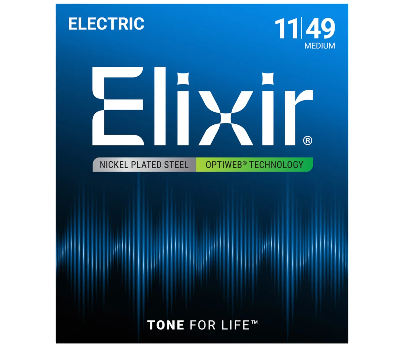 Elixir Strings 19102 Electric Guitar Strings Optiweb Medium - .011-.049