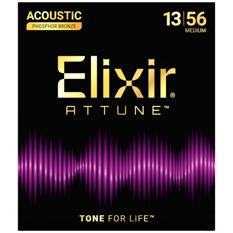 Elixir Strings 21102 Attune Phosphor Bronze Acoustic Guitar Strings Medium - .013-.056 Elixir Strings 21102 Attune Phosphor Bronze Acoustic Guitar Strings Medium - .013-.056