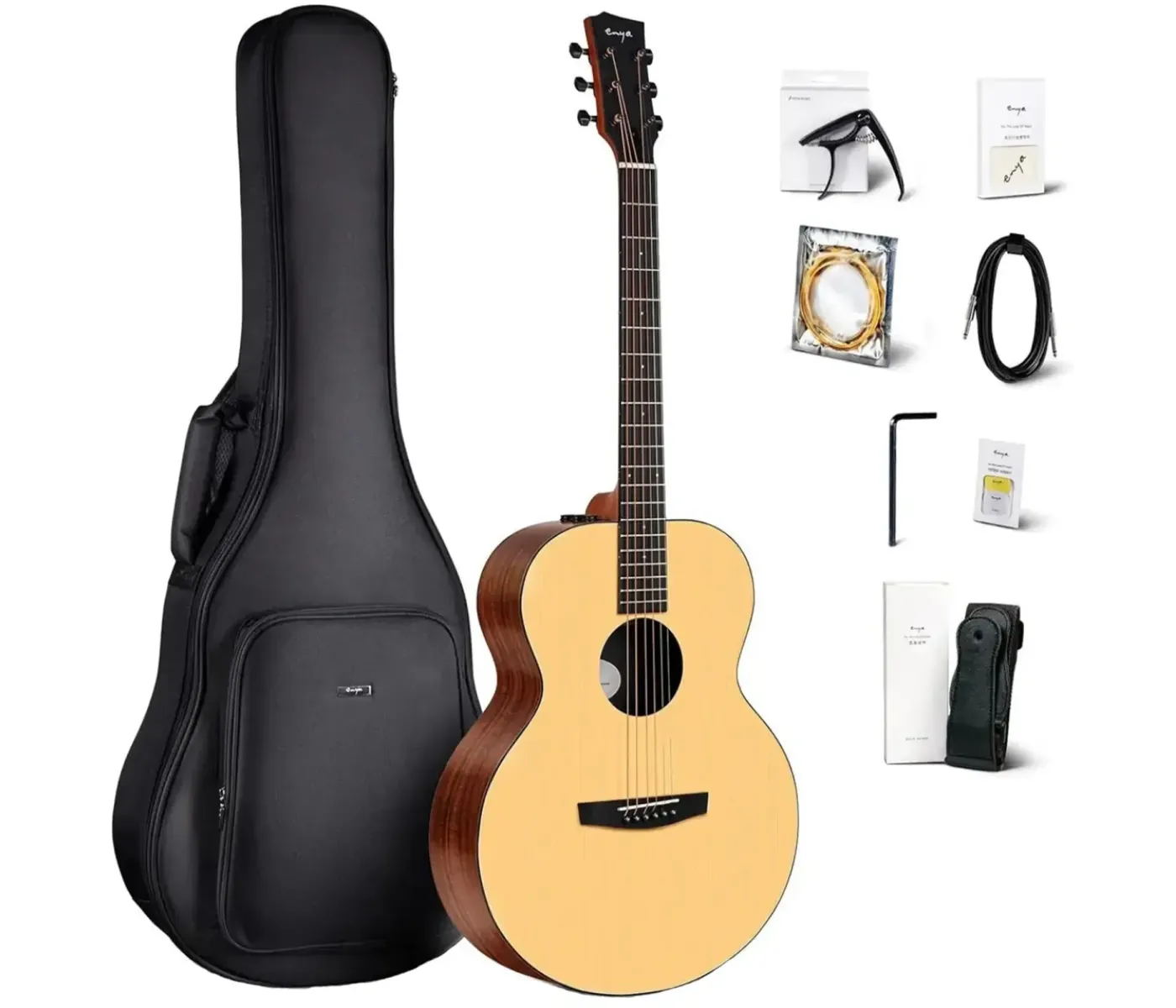 Enya Grand Auditorium Acoustic Guitar - Natural