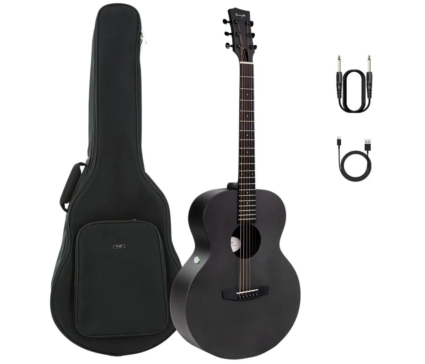 Enya Grand Auditorium Acoustic Guitar - Black
