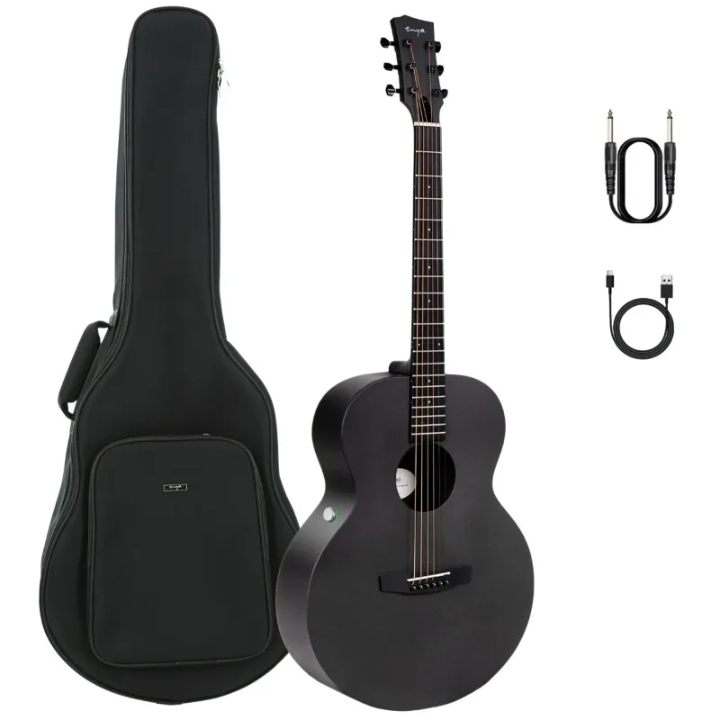 Enya Grand Auditorium Acoustic Guitar - Black