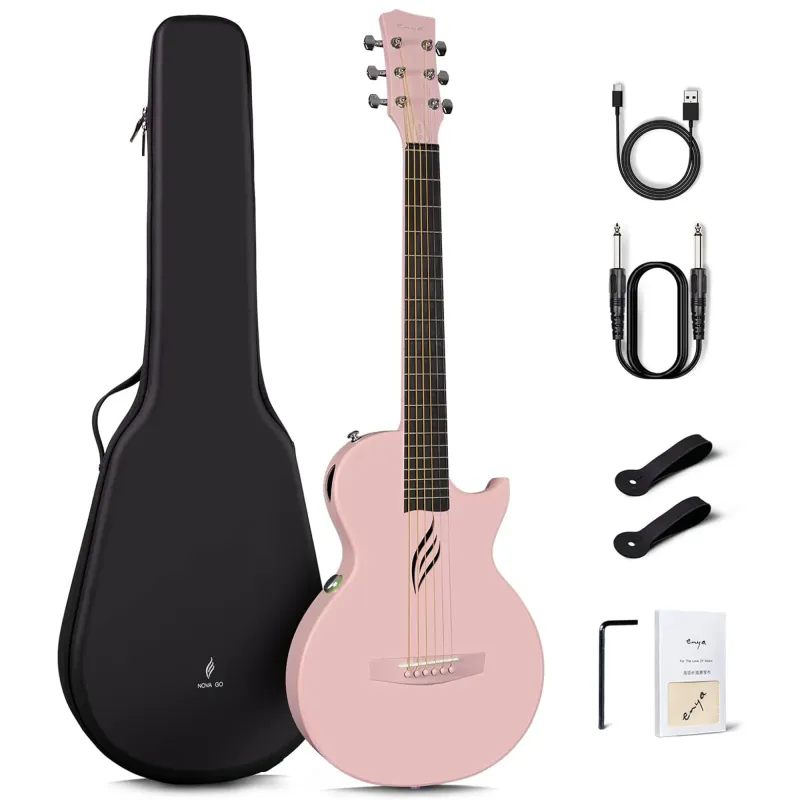 Enya Nova Go SP1 Carbon Fiber Acoustic Electric Guitar – Pink