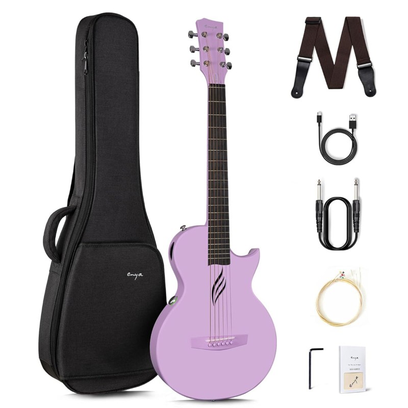 Enya NOVA GO/PL/SP1 Nova Go Sp1: Carbon Fiber Electric Acoustic Travel Guitar - Purple