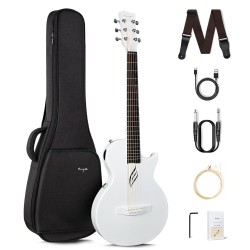 Enya NOVA GO/WH/SP1 Nova Go Sp1: Carbon Fiber Electric Acoustic Travel Guitar - White