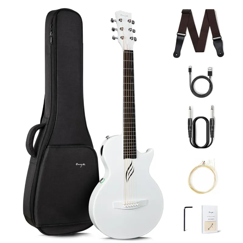 Enya Nova Go Sp1 Carbon Fiber Electric Acoustic Travel Guitar - White Enya Nova Go Sp1 Carbon Fiber Electric Acoustic Travel Guitar - White